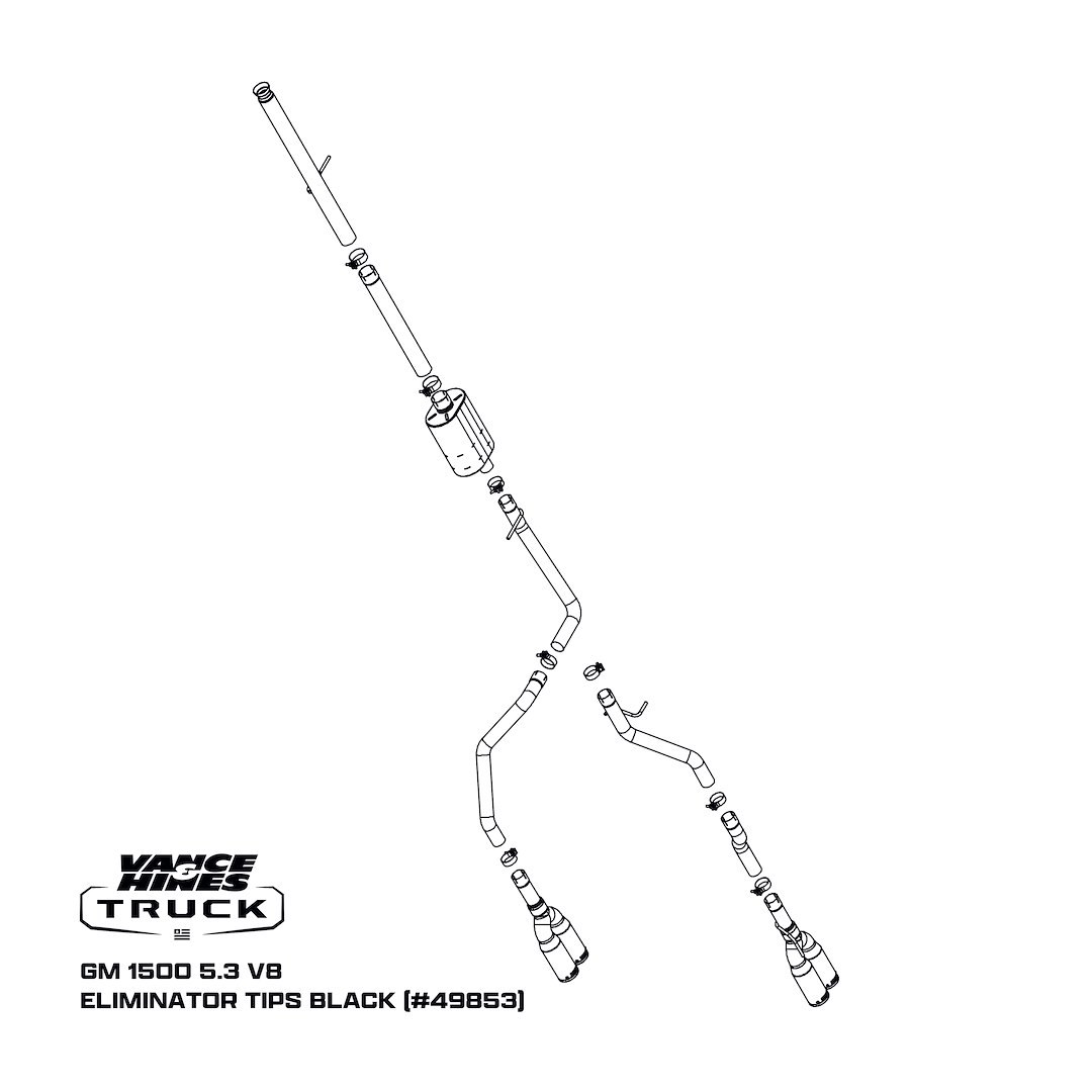Vance&hines Exhaust System Kit, Holeshot Series™ Cat Back System, 304 Stainless Steel, With Muffler, 2-1/2 Inch Pipe Diameter – 49853