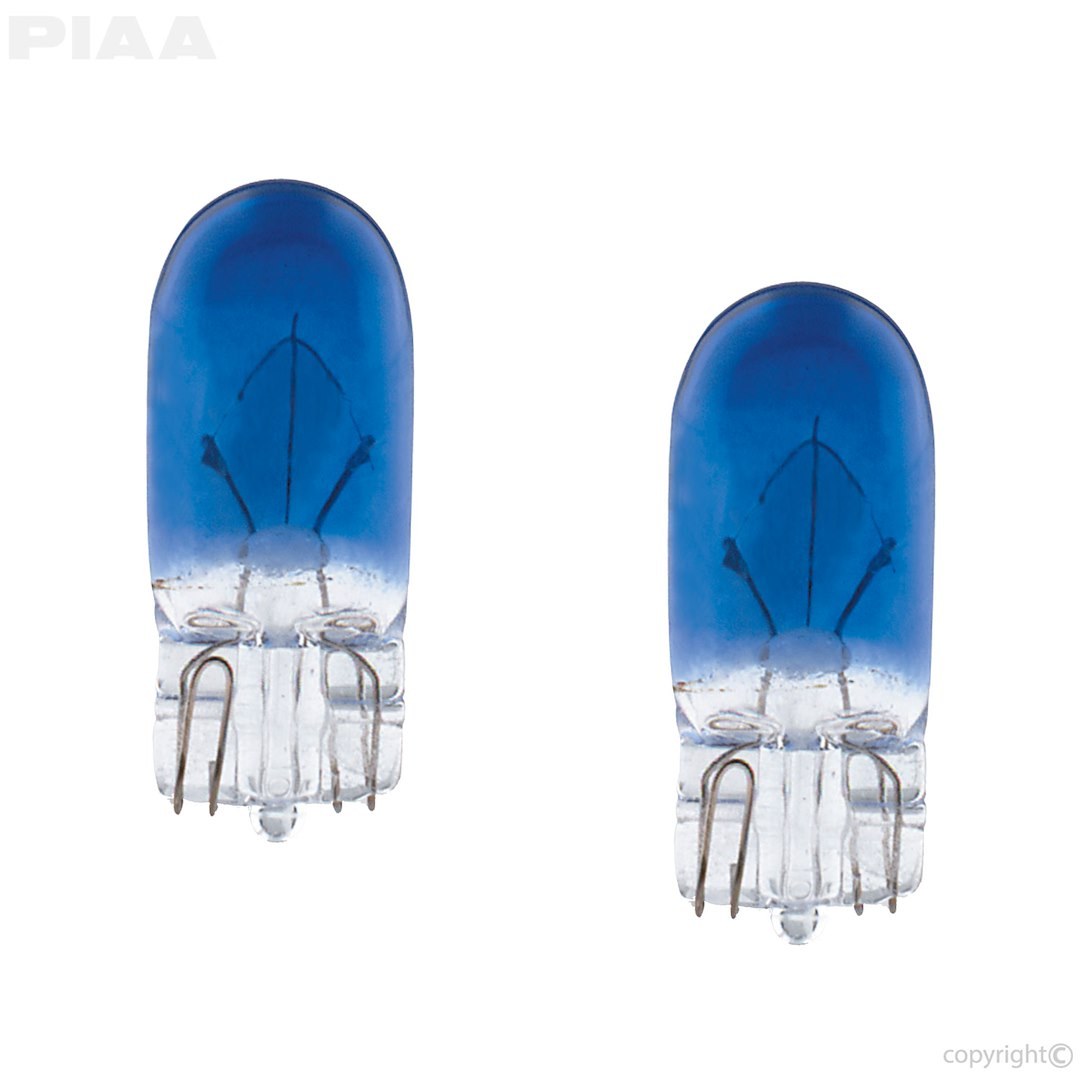 Valeo License Plate Light Bulb, Xtreme White Plus, Wedge Halogen, 168 T-10, Clear with Blue Top, 5 Watt, Set of 2 – 19172