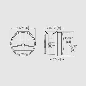 Valeo Driving/ Fog Light, LP530 Series, LED Bulb, Clear Bulbs, 3-1/2 Inch Round, 9 Watt, Driving Beam, Yellow Lens, Black Housing – 22-05372
