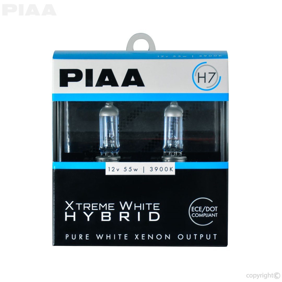 Valeo Headlight Bulb, Xtreme White Hybrid, H7, Halogen Bulb, 55 Watt, 12 Volt, White Beam Color, 3900K Light Color Temperature, Set of 2 – 23-10107
