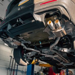 Valvetronic Exhaust Muffler, 8-1/2 Inch Length X 8-1/2 Inch Width X 5.8 Inch Height Oval T304 Stainless Steel Case – UVM.76MM.DUALOUT.X2