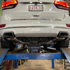 Valvetronic Exhaust Muffler, 8-1/2 Inch Length X 8-1/2 Inch Width X 5.8 Inch Height Oval T304 Stainless Steel Case – UVM.76MM.DUALOUT.X2