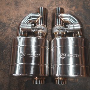 Valvetronic Exhaust Muffler, 8-1/2 Inch Length X 8-1/2 Inch Width X 5-1/2 Inch Height Oval T304 Stainless Steel Case – UVM.63MM.X2
