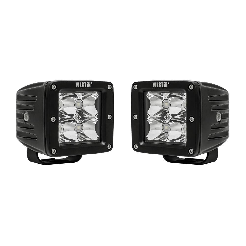 Westin Driving/ Fog Light, Hyperq, LED Bulb, 4 LED Clear Cree Bulb, 3.2 Inch Height X 3.4 Inch Width, 20 Watt, Flood Beam – 09-12200B-PR