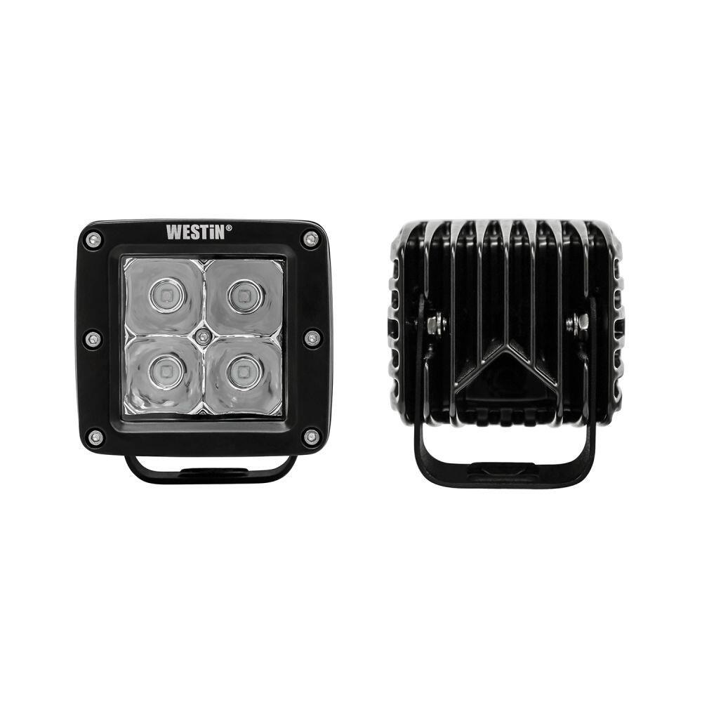 Westin Driving/ Fog Light, Hyperq, LED Bulb, 4 LED Clear Cree Bulb, 3.2 Inch Height X 3.4 Inch Width, 20 Watt, Flood Beam – 09-12200B-PR