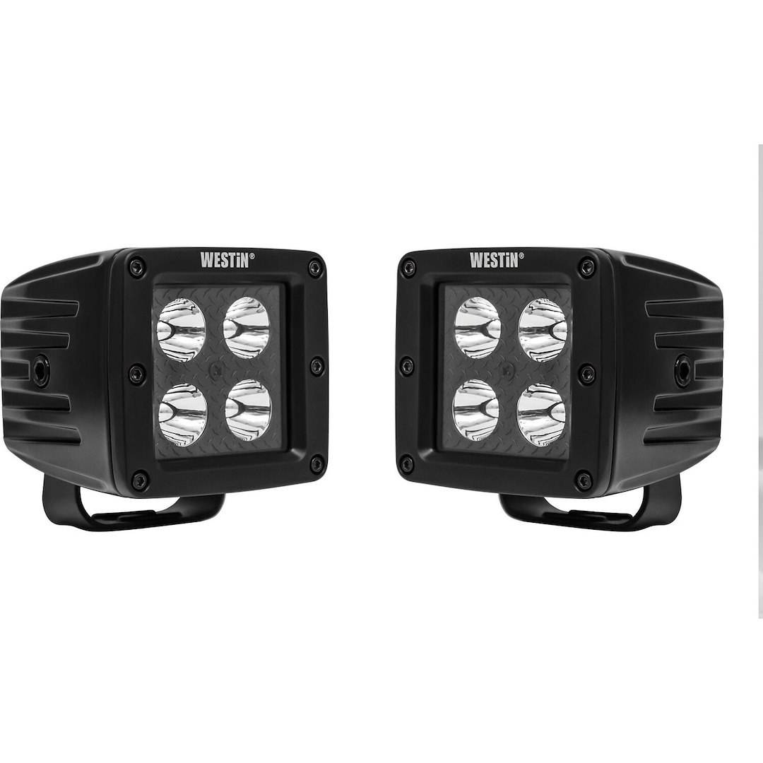 Westin Driving/ Fog Light, Hyperq, LED Bulb, 4 LED Clear Cree Bulb, 3.2 Inch Height X 3 Inch Width, 20 Watt, Spot Beam, 1080 Raw Lumens – 09-12205A-PR