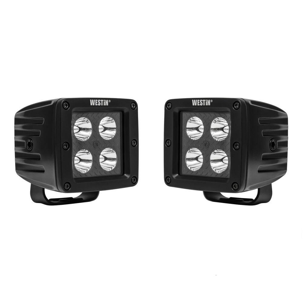 Westin Driving/ Fog Light, Hyperq, LED Bulb, 4 LED Clear Cree Bulb, 3.2 Inch Height X 3 Inch Width, 20 Watt, Spot Beam, 1080 Raw Lumens – 09-12205B-PR