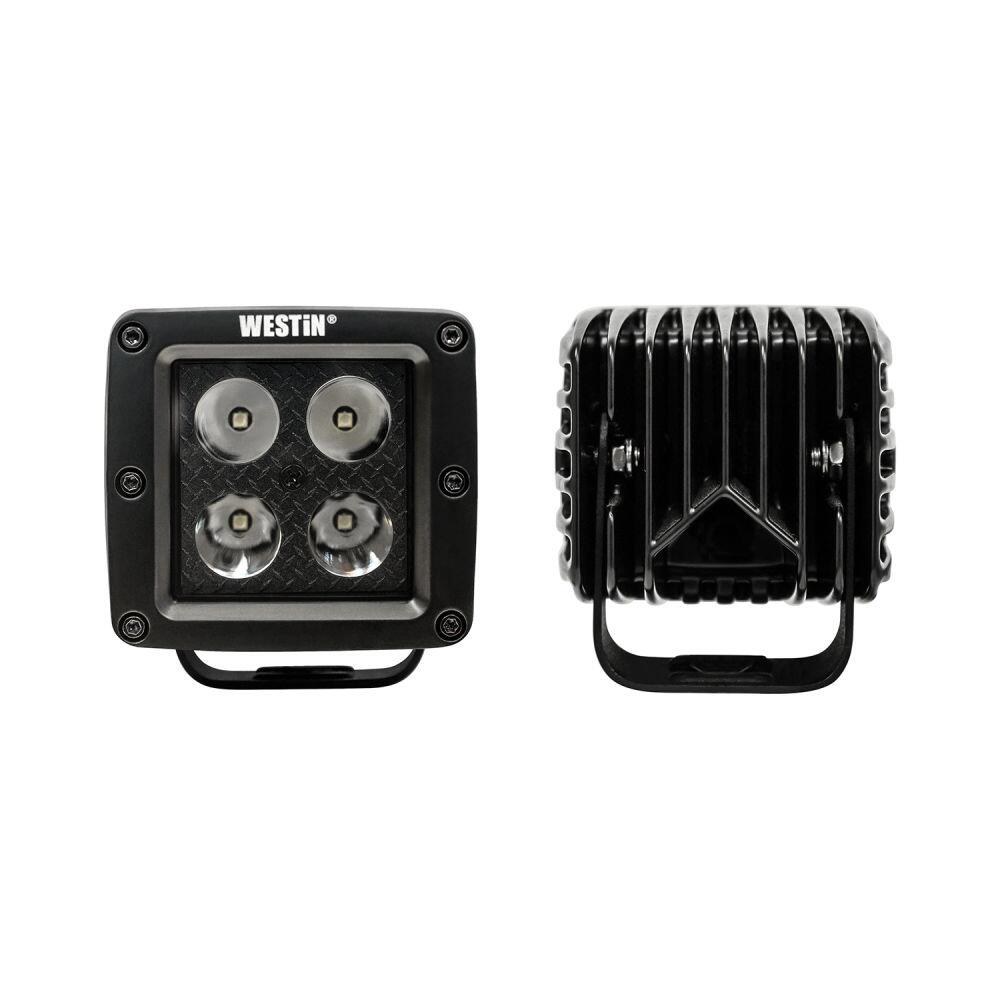 Westin Driving/ Fog Light, Hyperq, LED Bulb, 4 LED Clear Cree Bulb, 3.2 Inch Height X 3 Inch Width, 20 Watt, Spot Beam, 1080 Raw Lumens – 09-12205B-PR