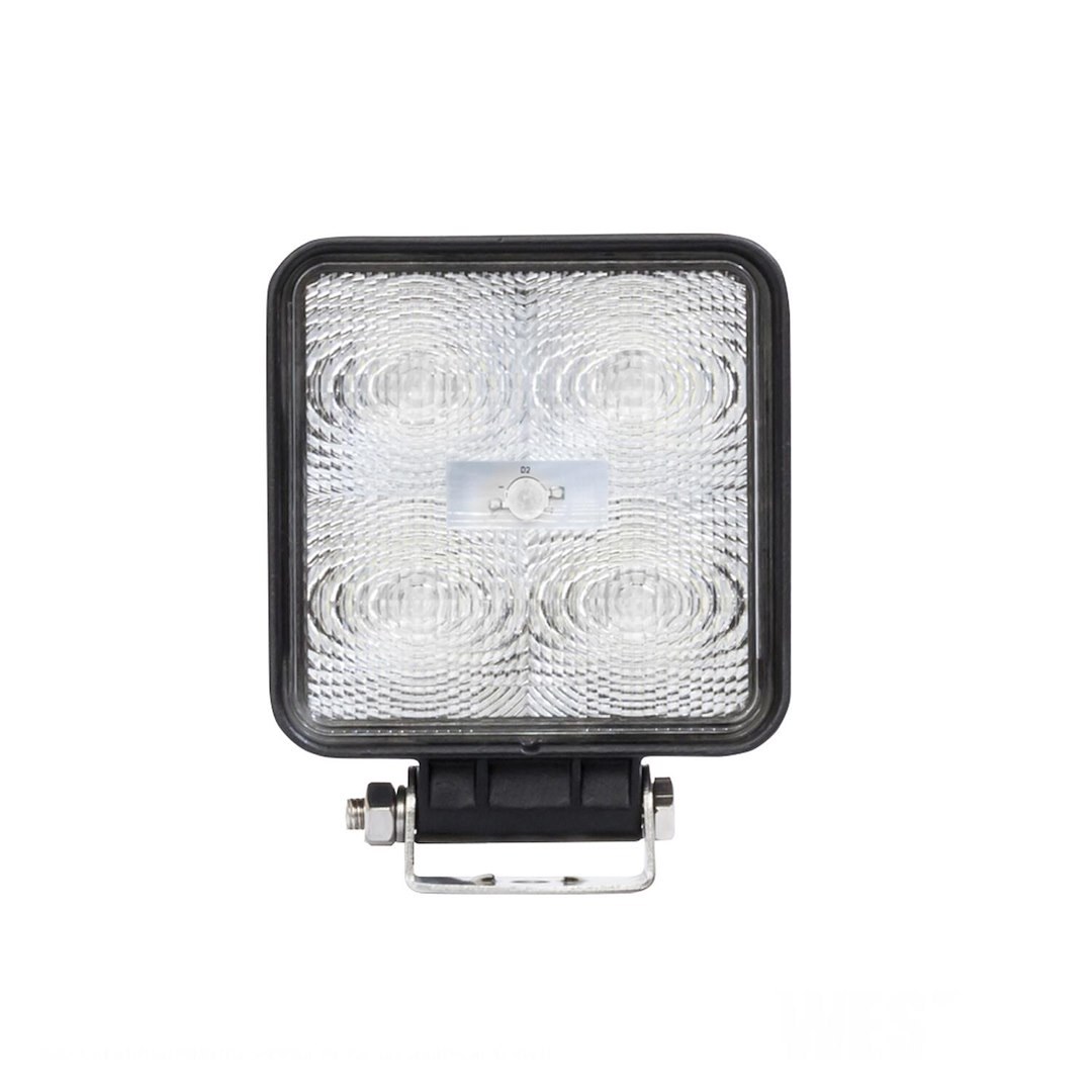 Westin Work Light, 4.3 X 5 Inch Square, 15 Watt, Flood Beam, Epistar Ef 5-LED Clear Bulb, Clear Plastic Lens, Black Housing, Pedestal Mount – 09-12210