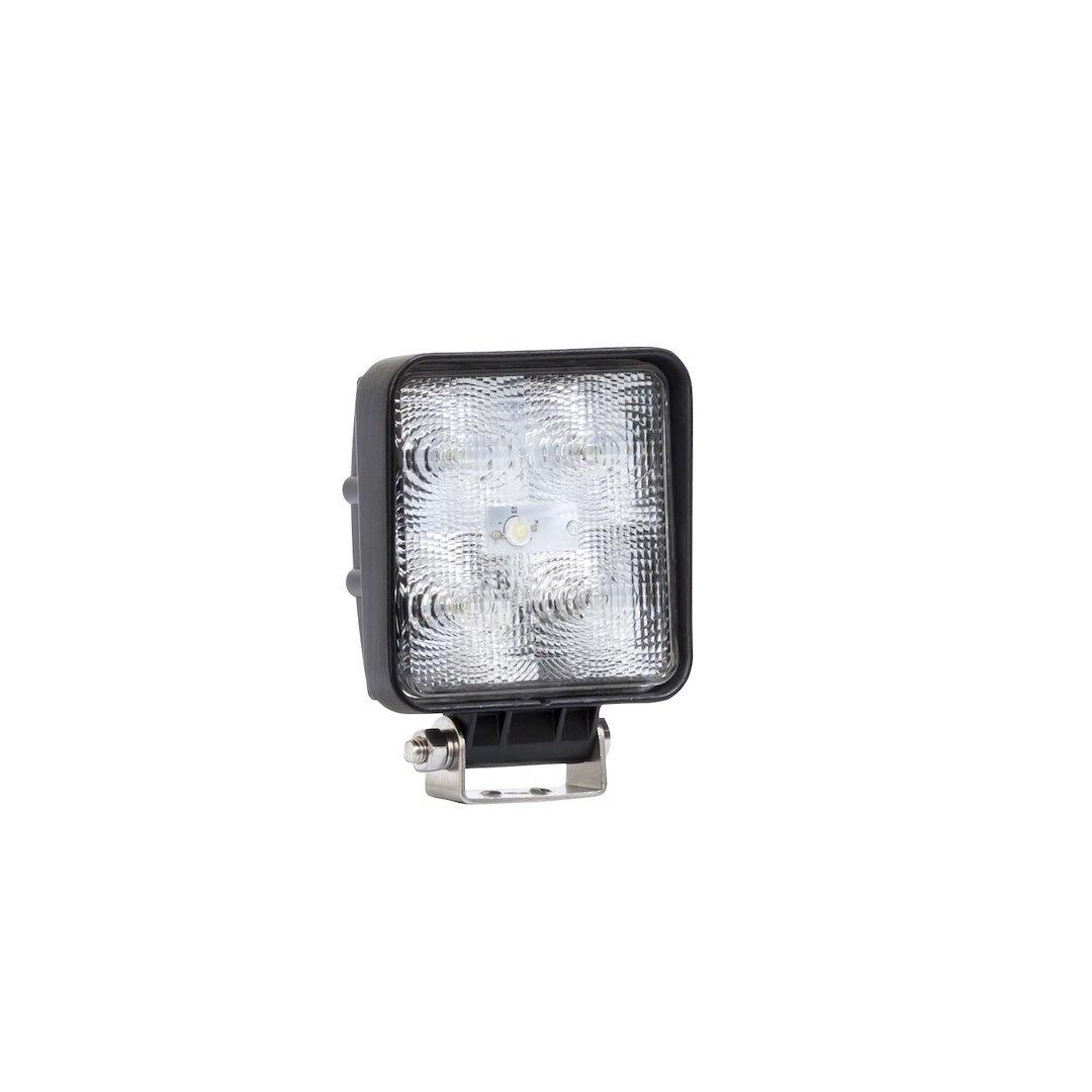 Westin Work Light, 4.3 X 5 Inch Square, 15 Watt, Flood Beam, Epistar Ef 5-LED Clear Bulb, Clear Plastic Lens, Black Housing, Pedestal Mount – 09-12210