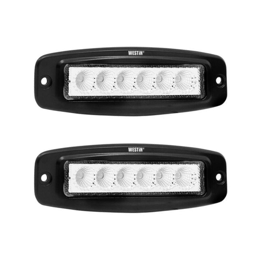 Westin Driving/ Fog Light, FM6 Series, LED Bulb, 6 LED Osram Bulbs, 6.3 X 2.4 Inch Rectangular, 18 Watt, Flood Beam, 1320 Raw Lumens – 09-1918FM6