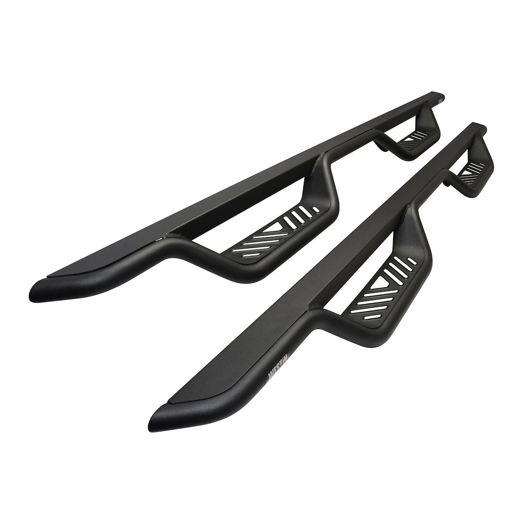 Westin Nerf Bar, Outlaw, With Drop Down Steps, 1-1/2 Inch Mandrel Bent, Textured Powder Coated, Black, Steel, With Welded End Caps – 20-13725
