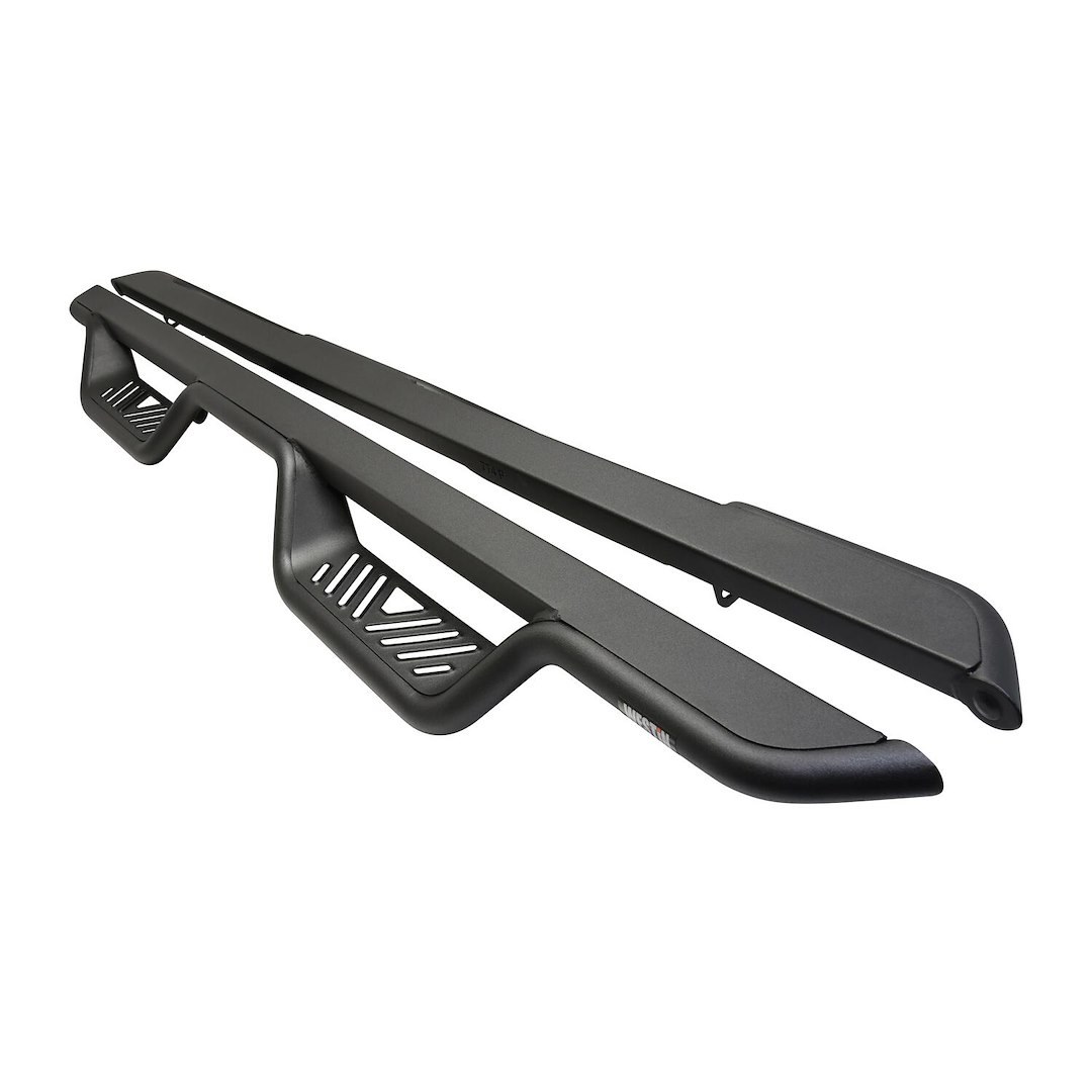 Westin Nerf Bar, Outlaw, With Drop Down Steps, 1-1/2 Inch Mandrel Bent, Textured Powder Coated, Black, Steel, With Welded End Caps – 20-13725