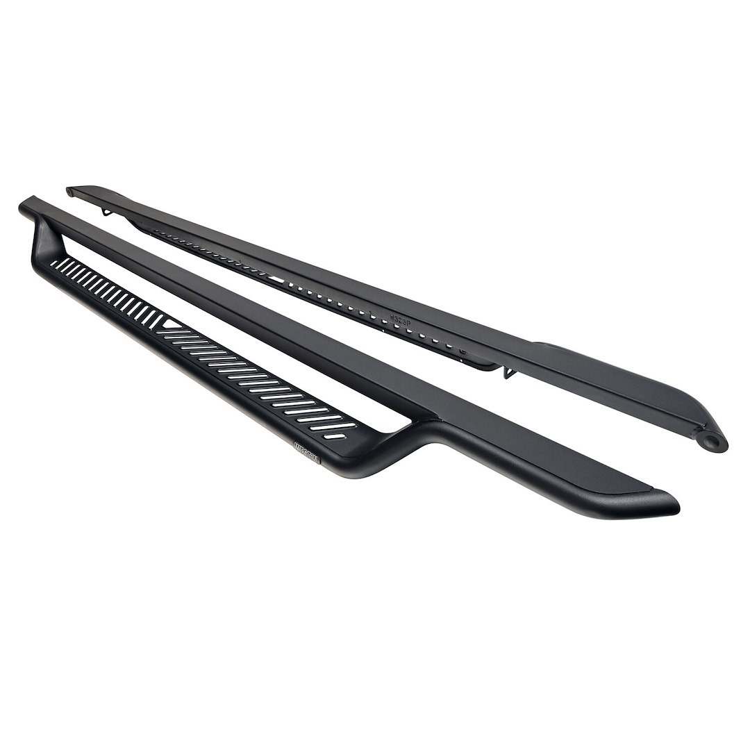 Westin Running Board, Outlaw, With Drop Down Steps, Powder Coated, Textured Black, Steel, Unlighted, Rocker Panel Mount – 20-43945