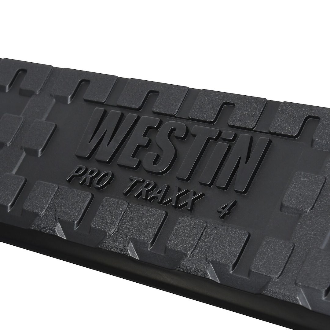 Westin Nerf Bar, Pro Traxx®, With Step Pads, 4 Inch Oval Bent, Polished, Stainless Steel, With Welded End Caps, Rocker Panel Mount – 21-22770
