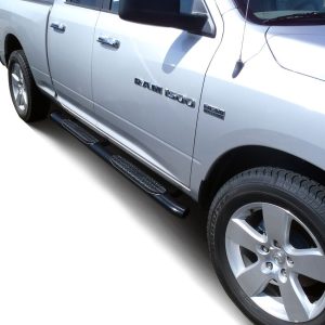 Westin Nerf Bar, Pro Traxx®, With Step Pads, 4 Inch Oval Bent, Polished, Stainless Steel, With Welded End Caps, Rocker Panel Mount – 21-23560