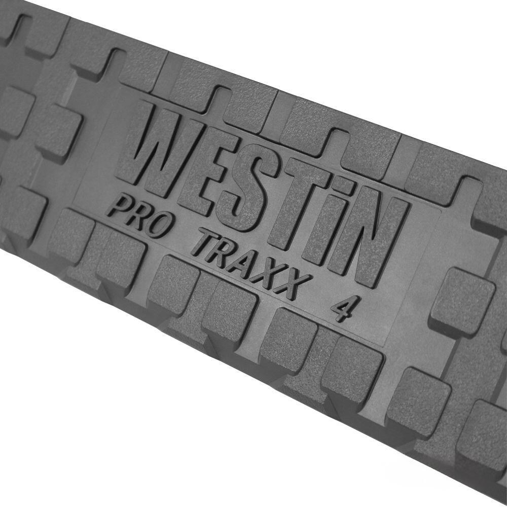 Westin Nerf Bar, Pro Traxx®, With Step Pads, 4 Inch Oval Bent, Polished, Stainless Steel, With Welded End Caps, Rocker Panel Mount – 21-24010