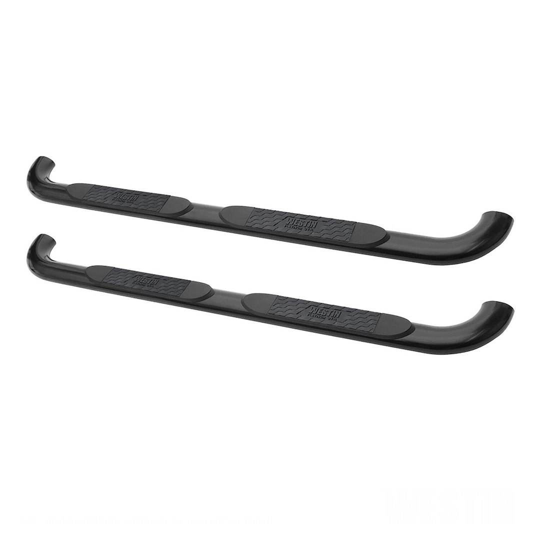 Westin Nerf Bar, Platinum, With Step Pads, 4 Inch Oval Bent, Powder Coated, Black, Steel, Without End Caps, Rocker Panel Mount – 21-4085