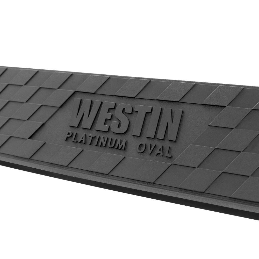 Westin Nerf Bar, Platinum, With Step Pads, 4 Inch Oval Bent, Polished, Stainless Steel, Without End Caps, Body/ Frame Mount – 21-4130