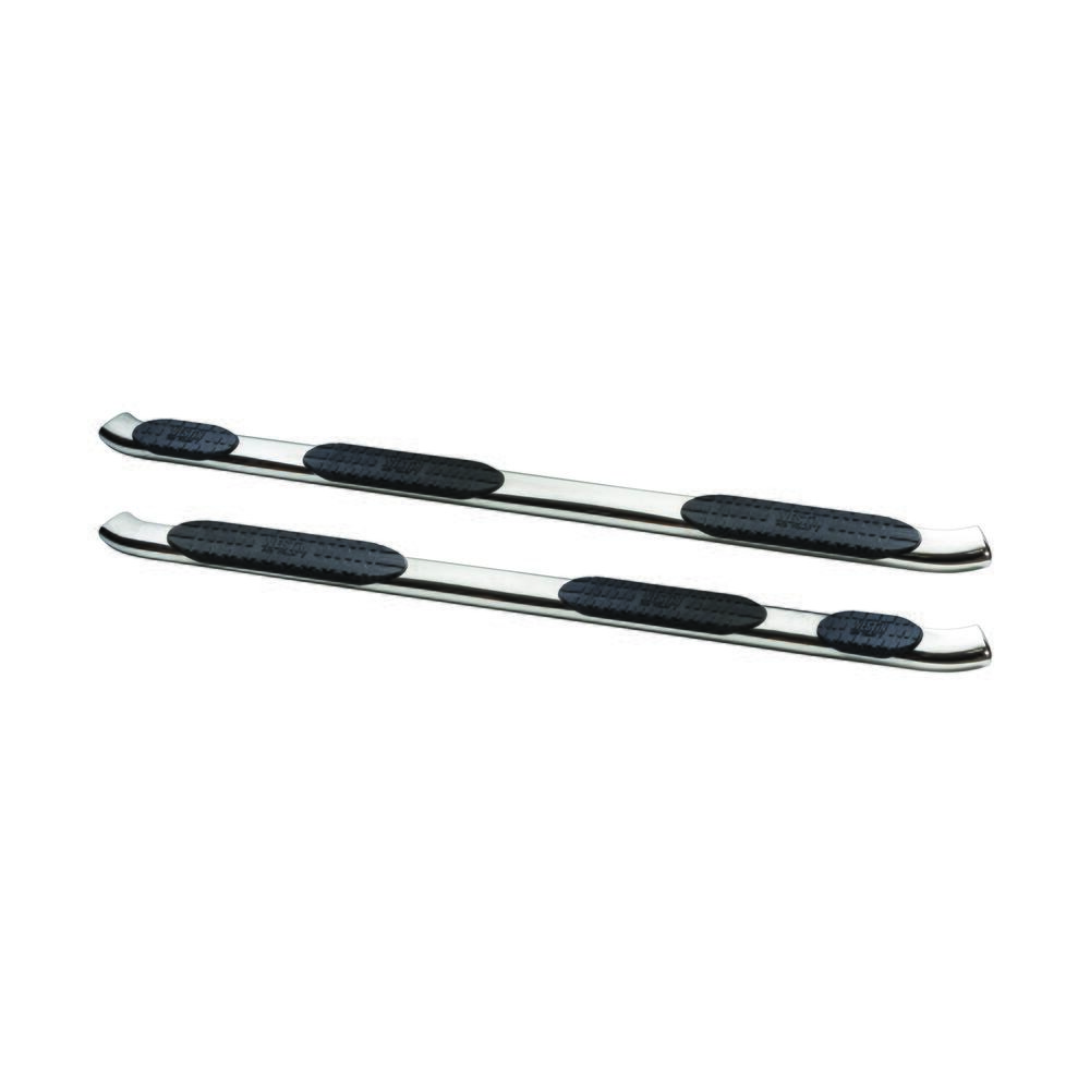 Westin Nerf Bar – Truck Wheel to Wheel, Pro Traxx®, With Step Pads, With Bed Step, 5 Inch Oval Bent, Polished, 304 Stainless Steel – 21-534340