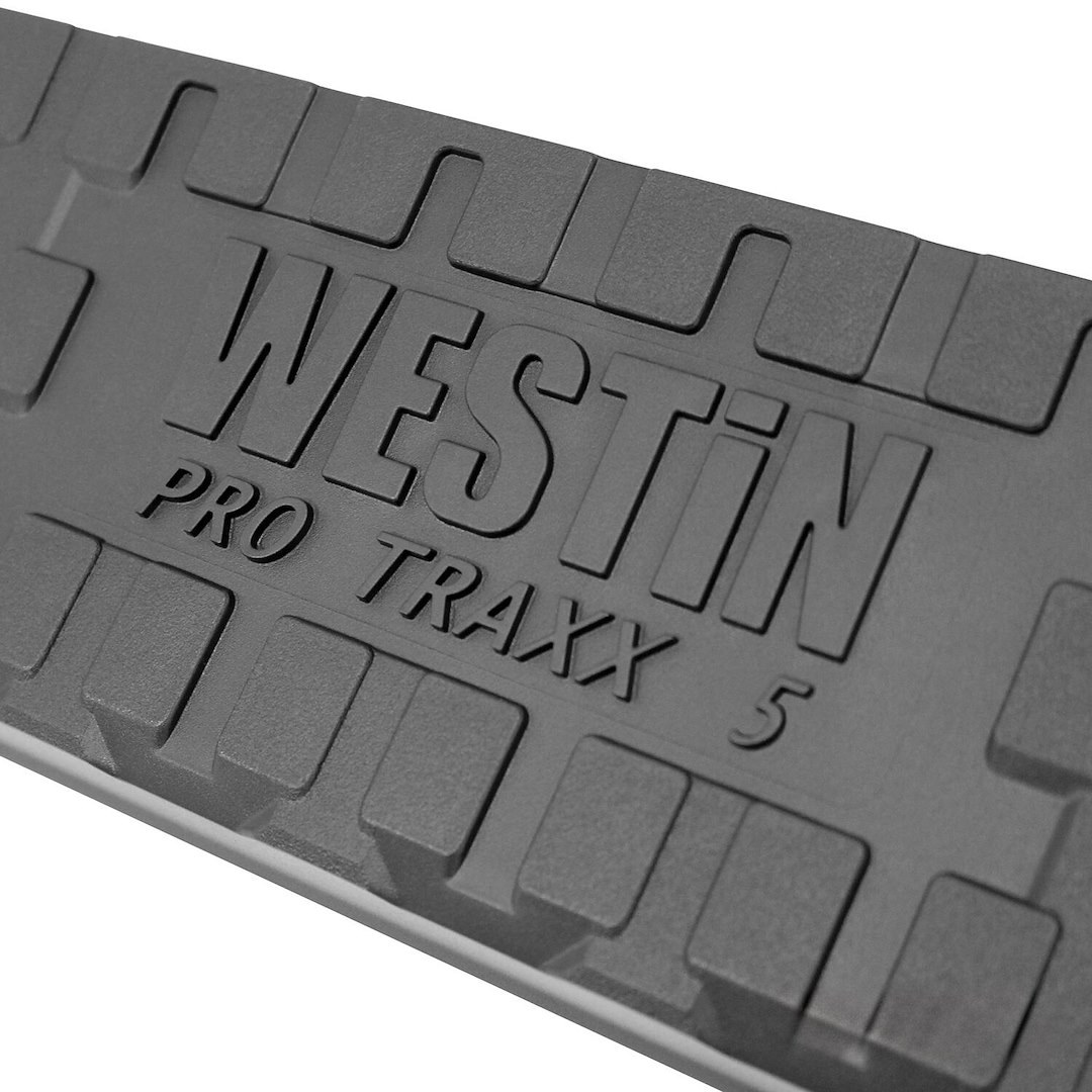 Westin Nerf Bar – Truck Wheel to Wheel, Pro Traxx®, With Step Pads, With Bed Step, 5 Inch Oval Bent, Polished, 304 Stainless Steel – 21-534340