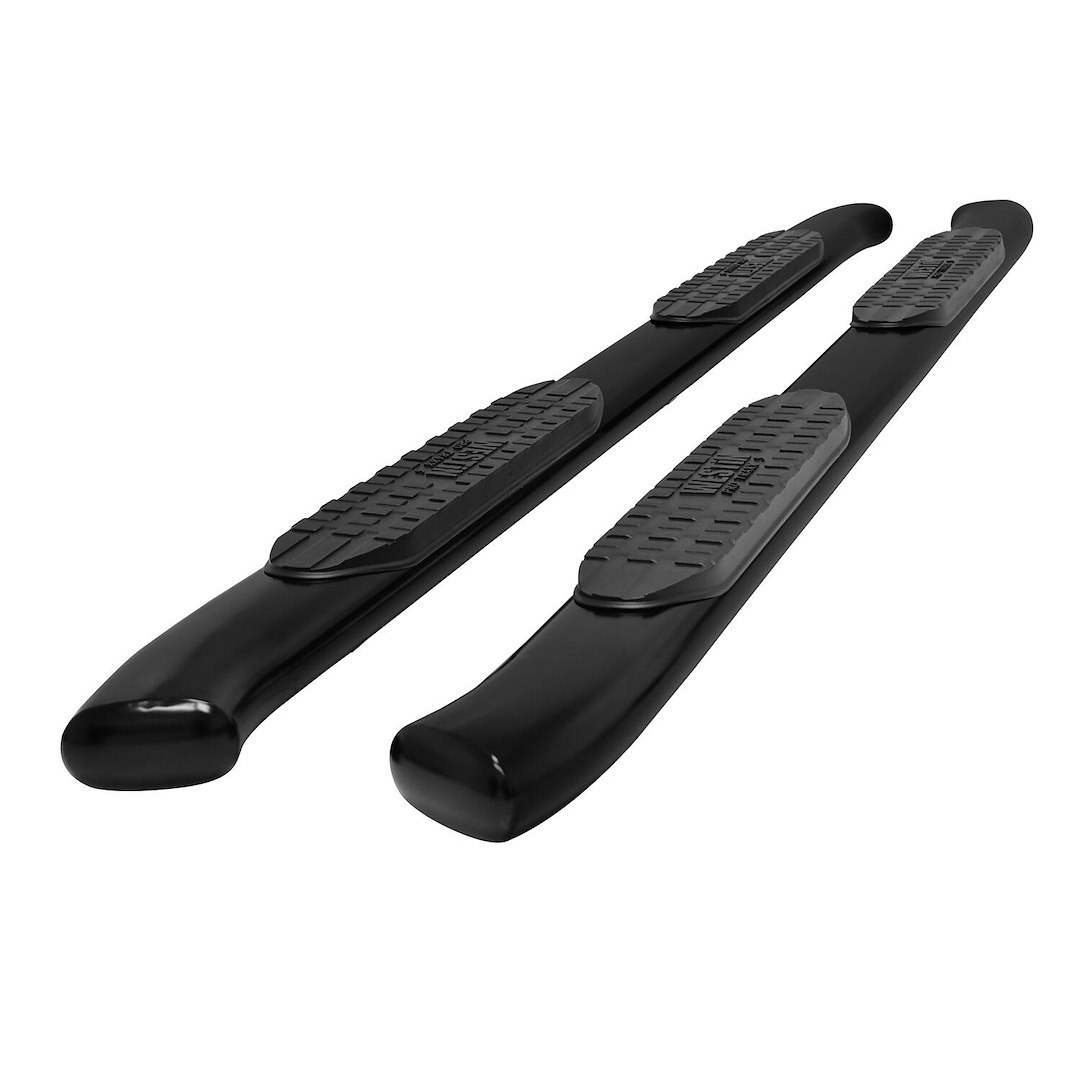 Westin Nerf Bar, Pro Traxx ®, With Step Pads, 5 Inch Oval Bent, Powder Coated, Black, Steel, With Welded End Caps, Rocker Panel Mount – 21-54155