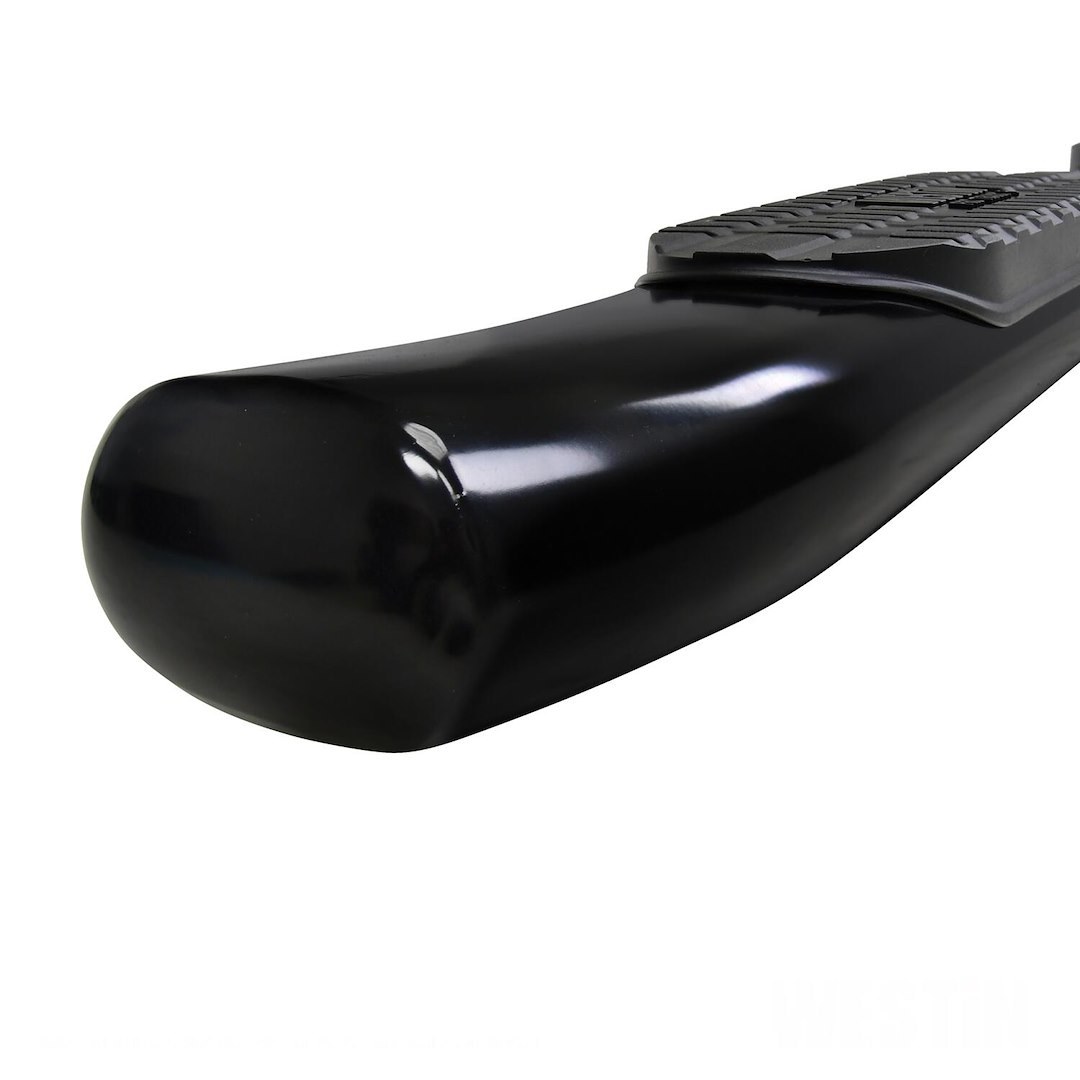 Westin Nerf Bar, Pro Traxx ®, With Step Pads, 5 Inch Oval Bent, Powder Coated, Black, Steel, With Welded End Caps, Rocker Panel Mount – 21-54155
