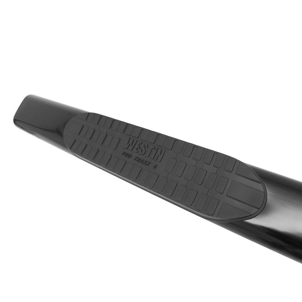 Westin Nerf Bar, Pro Traxx®, With Step Pads, 6 Inch Oval Straight, Powder Coated, Black, Steel, With Welded End Caps, Rocker Panel Mount – 21-63565