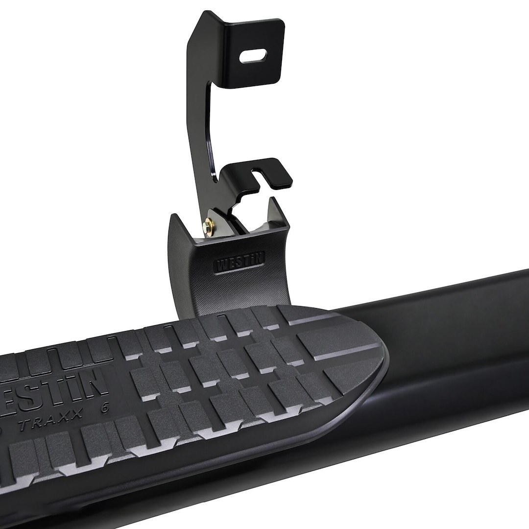 Westin Nerf Bar, Pro Traxx®, With Step Pads, 6 Inch Oval Straight, Powder Coated, Black, Steel, With Welded End Caps, Rocker Panel Mount – 21-64135