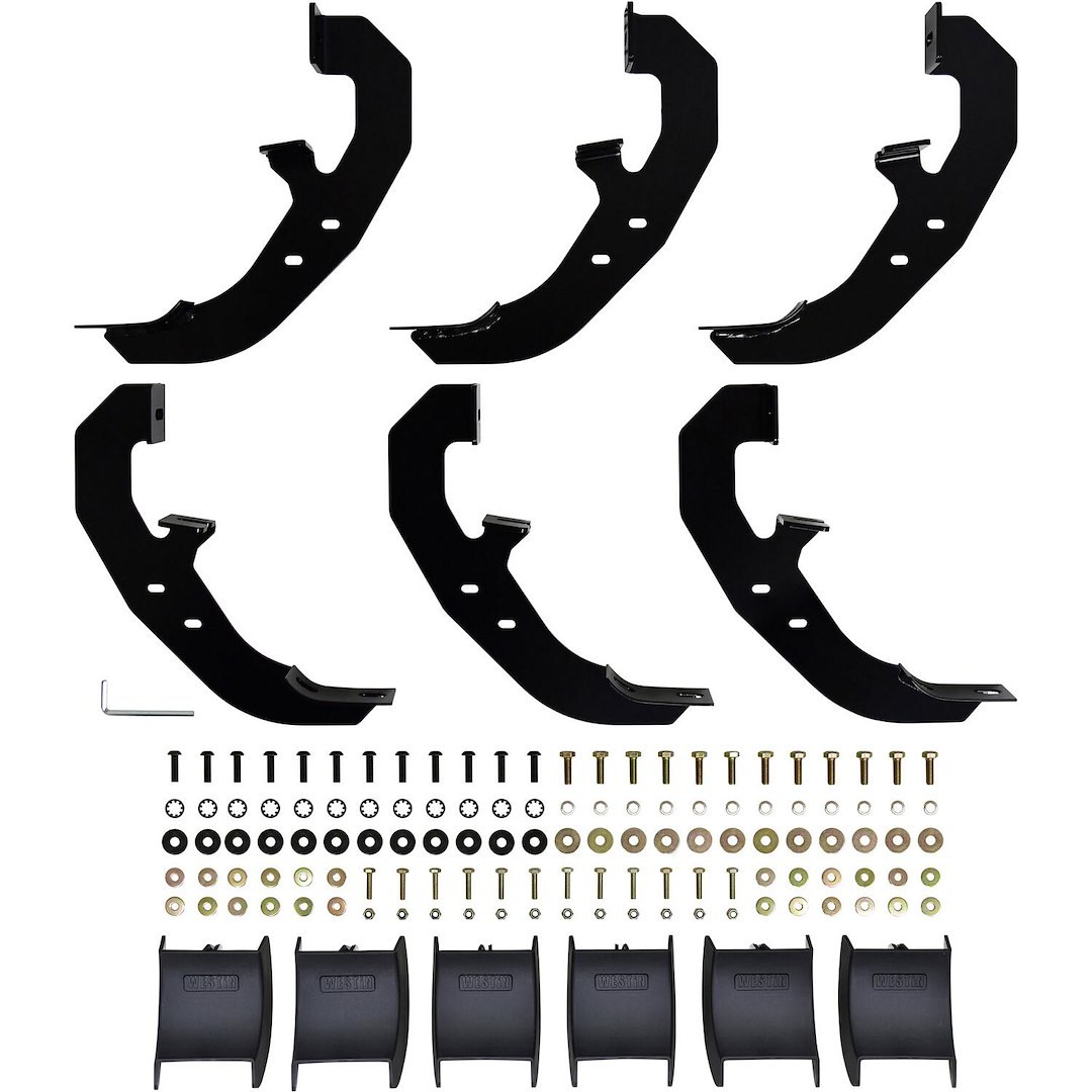 Westin Nerf Bar, Pro Traxx®, With Step Pads, 6 Inch Oval Straight, Powder Coated, Black, Steel, With Welded End Caps, Rocker Panel Mount – 21-64135