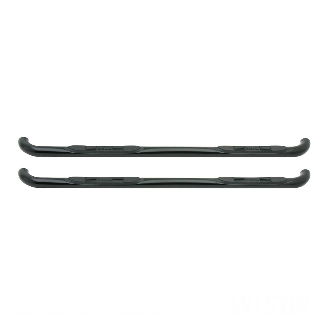 Westin Nerf Bar, E-Series, With Step Pads, 3 Inch Round Bent, Powder Coated, Black, Mild Steel, Without End Caps, Rocker Panel Mount – 23-1335