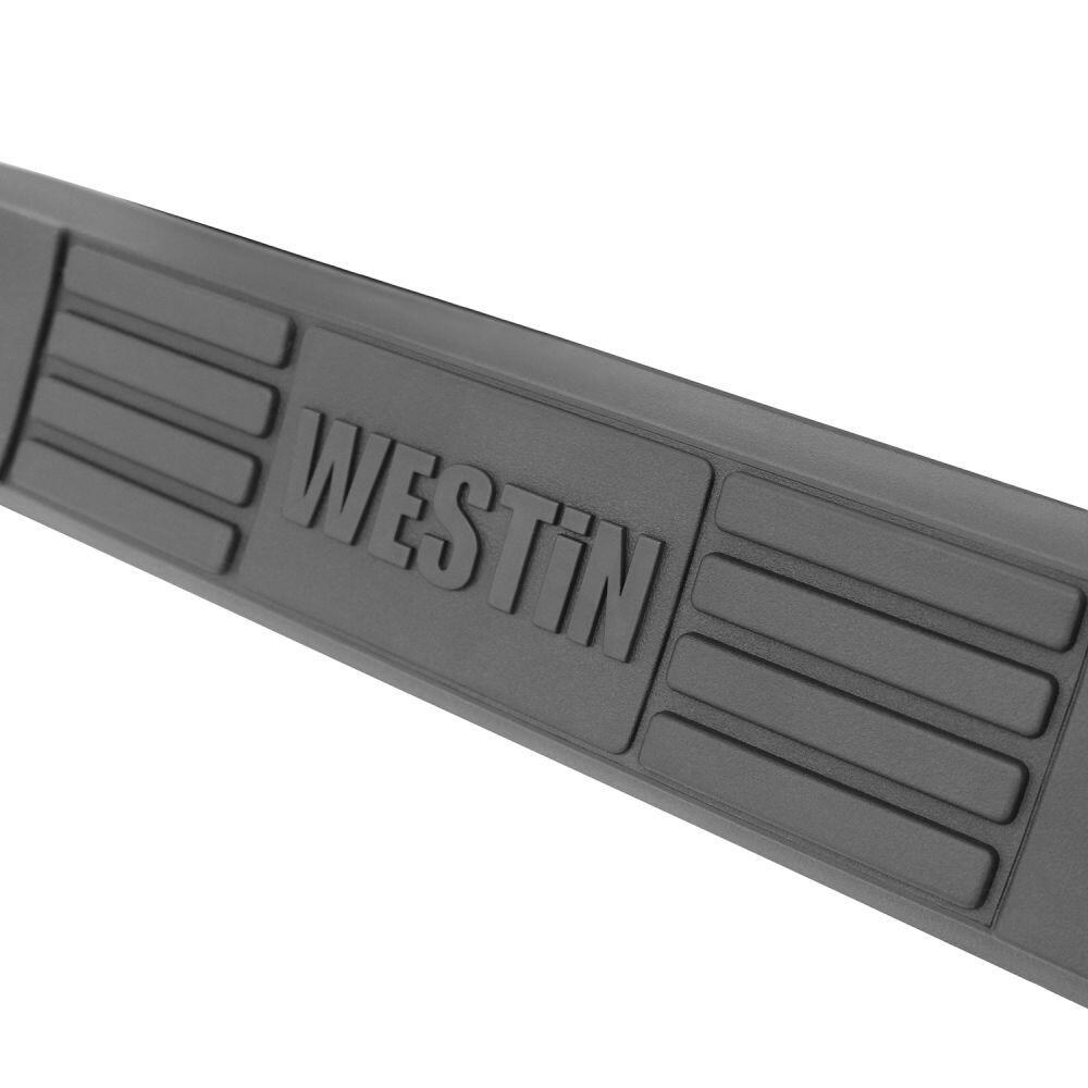 Westin Nerf Bar, E-Series, With Step Pads, 3 Inch Round Bent, Polished, Stainless Steel, Without End Caps, Rocker Panel Mount – 23-3550