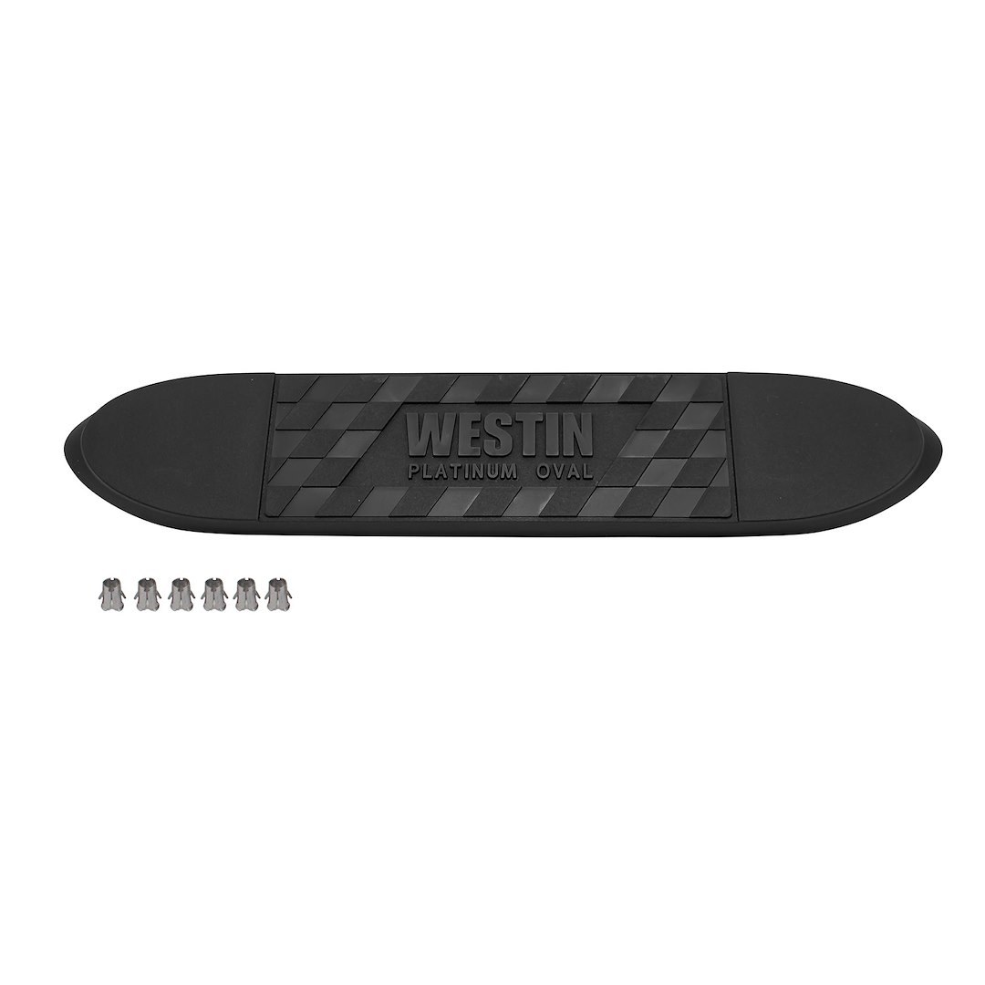 Westin Nerf Bar Pad, Platinum, For Platinum Series Wheel to Wheel Bars, 6 Clip Mount (included), Black, Molded Polymer, 14 Inch Length – 24-50014