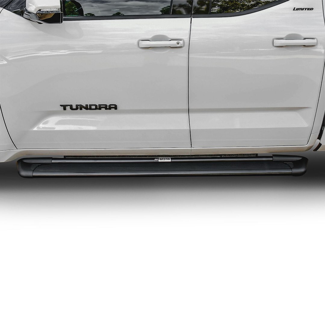 Westin Running Board, Sure-Grip, Black Powder Coated, Aluminum, Unlighted, 79 Inch Length, Rocker Panel Mount – 27-6135