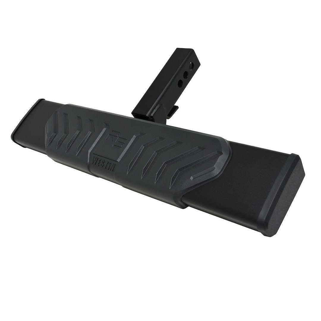 Westin Truck Step, R5 Series, Hitch Mount, Fits 2 Inch Receivers, Flat Step, Non Extendable, Stationary, Textured Powder Coat, Black – 28-50015