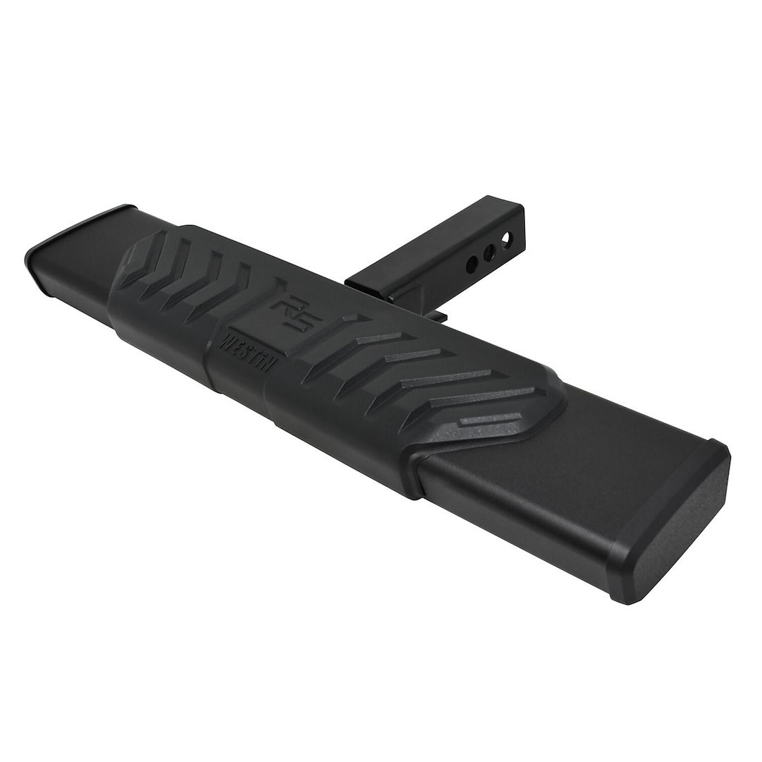 Westin Truck Step, R5 Series, Hitch Mount, Fits 2 Inch Receivers, Flat Step, Non Extendable, Stationary, Textured Powder Coat, Black – 28-50015