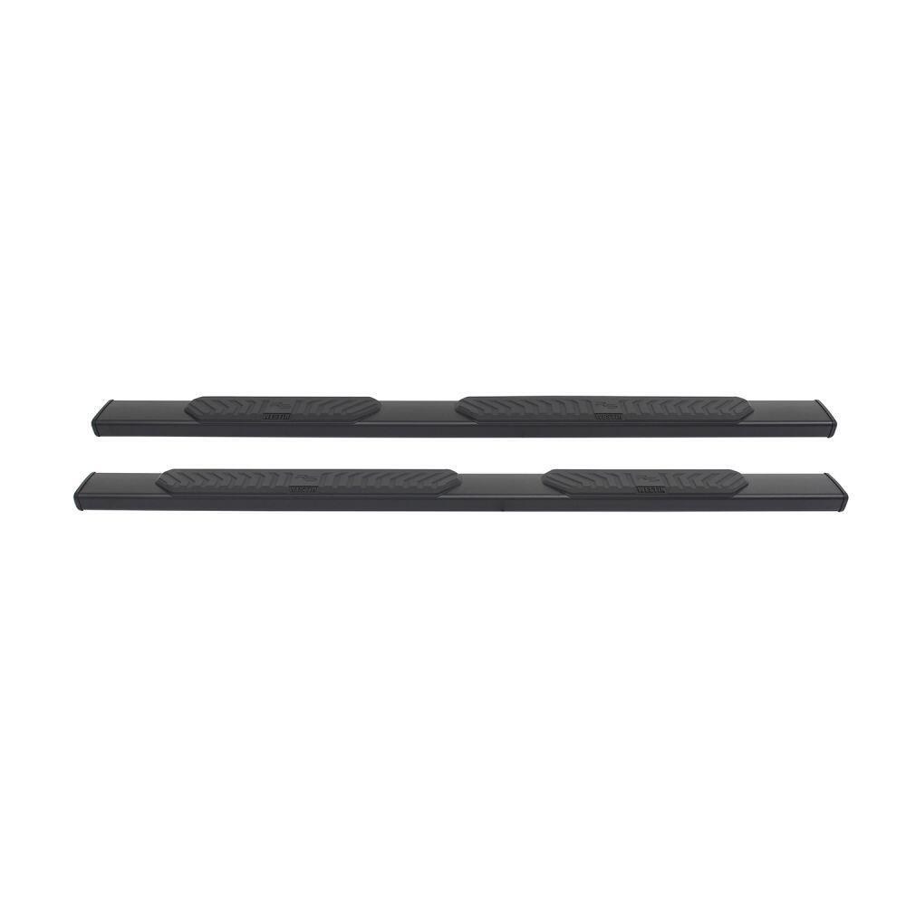 Westin Nerf Bar, R5 Series, With Step Pads, 5 Inch Oval Straight, Powder Coated, Black, Aluminum, With Black End Caps, Rocker Panel Mount – 28-51045