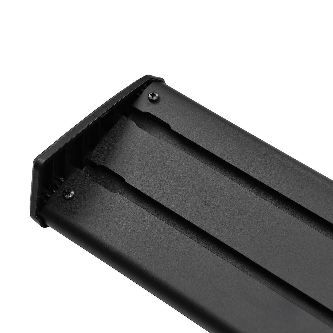 Westin Nerf Bar, R5 Series, With Step Pads, 5 Inch Rectangular Straight, Powder Coated, Black, Aluminum, With Black End Caps – 28-51295