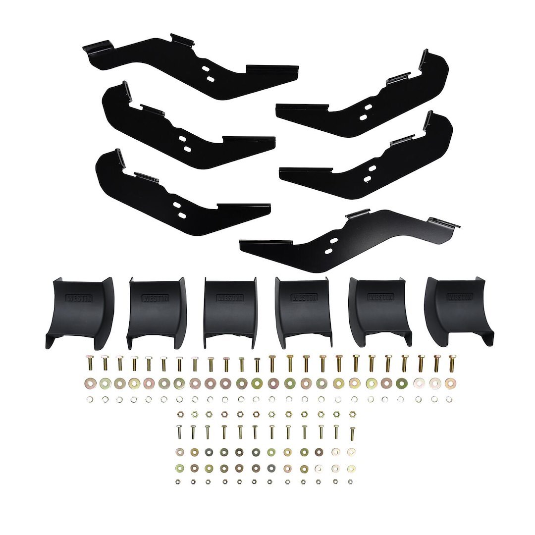 Westin Nerf Bar, R5 Series, With Step Pads, 5 Inch Rectangular Straight, Powder Coated, Black, Aluminum, With Black End Caps – 28-51295