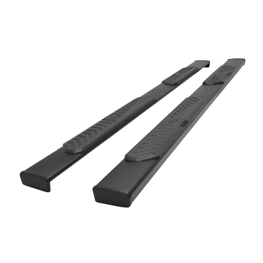 Westin Nerf Bar, R5 Series, With Step Pads, 5 Inch Oval Straight, Textured Powder Coat, Black, Aluminum, With Black End Caps – 28-51325
