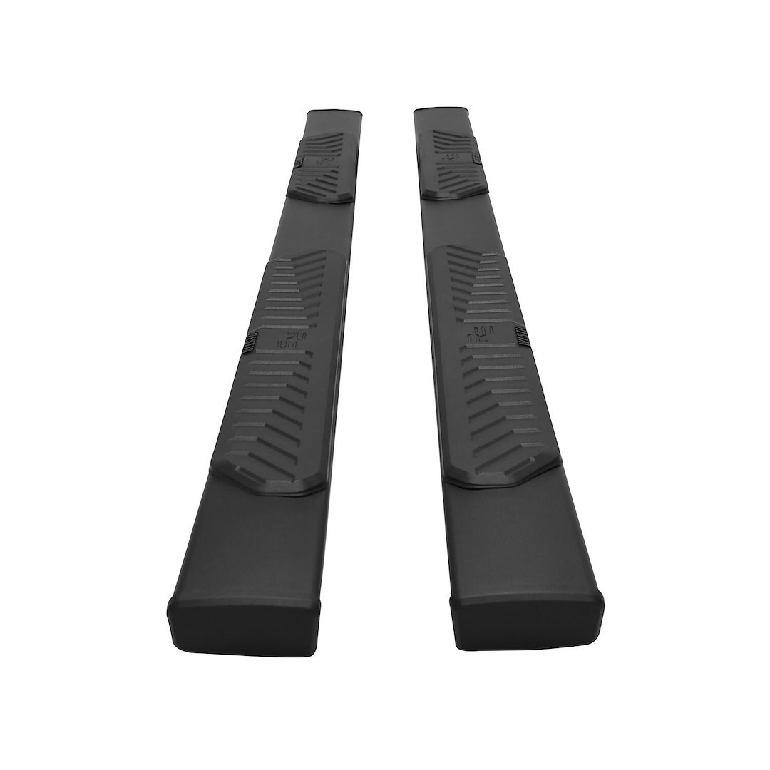 Westin Nerf Bar, R5 Series, With Step Pads, 5 Inch Oval Straight, Textured Powder Coat, Black, Aluminum, With Black End Caps – 28-51325
