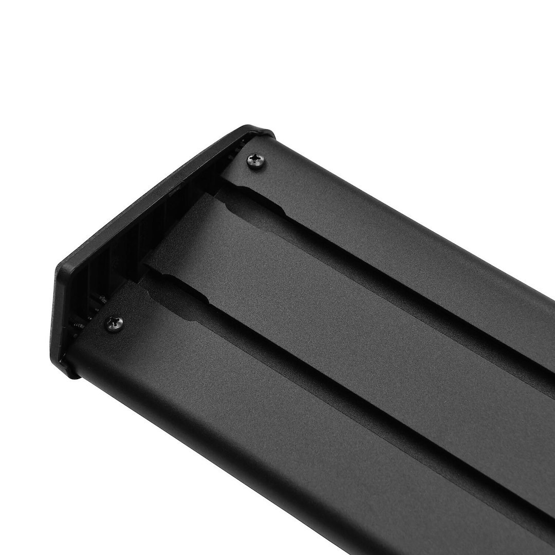 Westin Nerf Bar, R5 Series, With Step Pads, 5 Inch Oval Straight, Textured Powder Coat, Black, Aluminum, With Black End Caps – 28-51325
