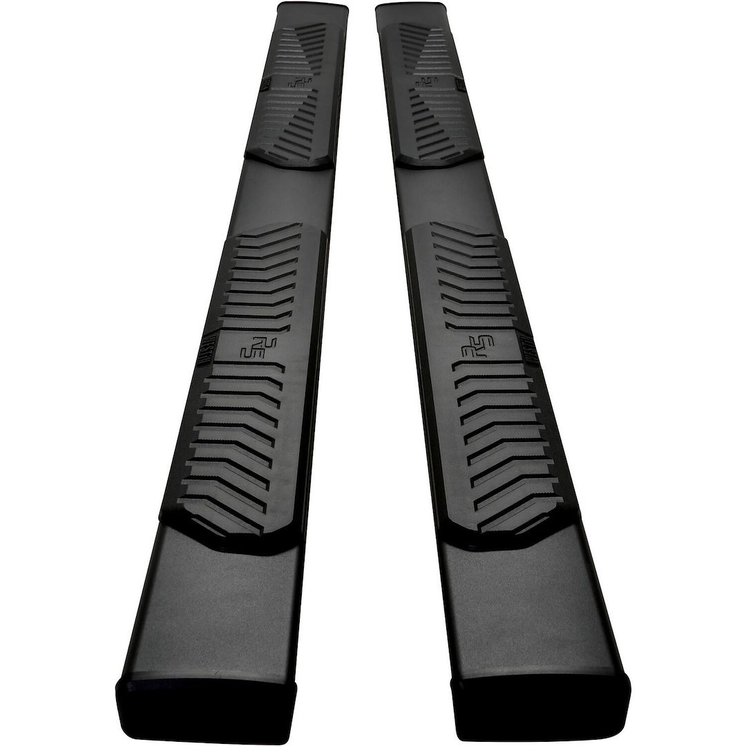 Westin Nerf Bar, R5 Xd Series, With Step Pads, 5 Inch Rectangular Straight, Textured Powder Coat, Black, Aluminum, With Black End Caps – 28-521055