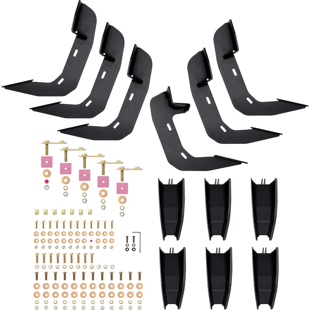 Westin Nerf Bar, R5 Xd Series, With Step Pads, 5 Inch Rectangular Straight, Textured Powder Coat, Black, Aluminum, With Black End Caps – 28-521055