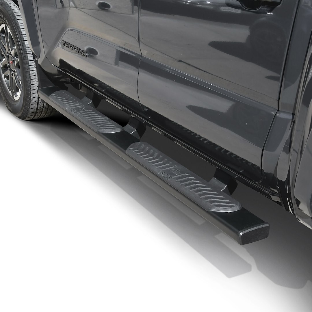 Westin Nerf Bar, R5 Series, With Step Pads, 5 Inch Oval Straight, Powder Coated, Textured Black, Aluminum, With Black End Caps – 28-52785