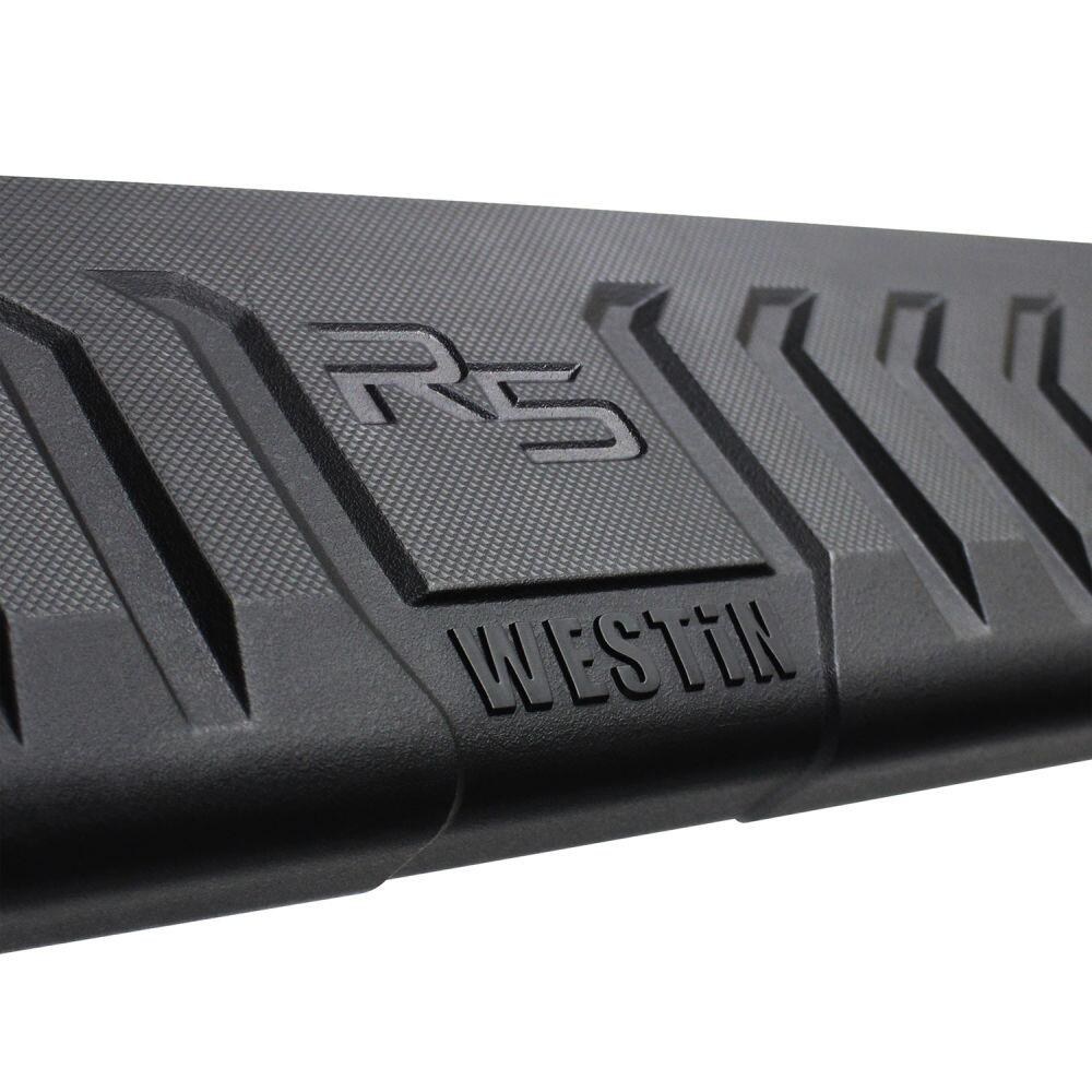 Westin Nerf Bar – Truck Wheel to Wheel, R5 Modular Series, With Step Pads, With Bed Step, 5 Inch Oval Straight, Polished, Stainless Steel – 28-534320
