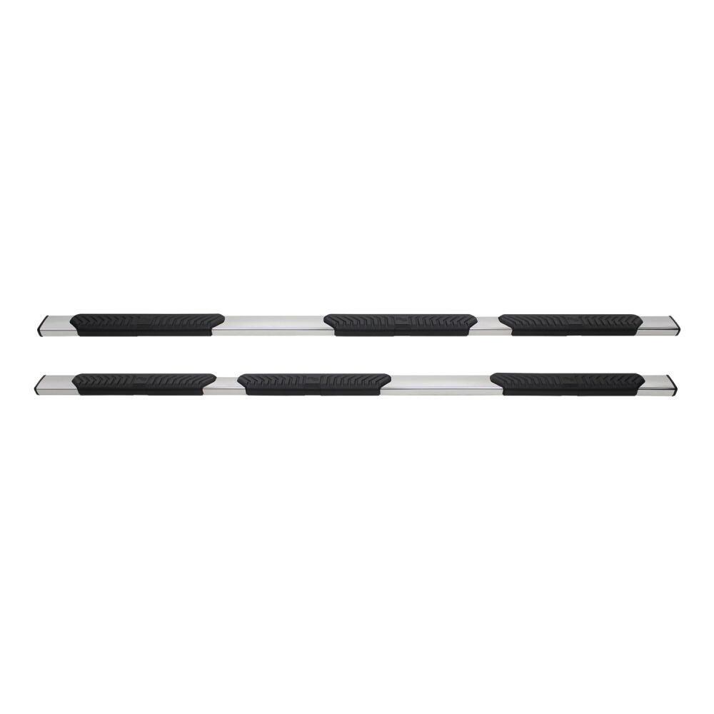Westin Nerf Bar – Truck Wheel to Wheel, R5 Modular Series, With Step Pads, With Bed Step, 5 Inch Oval Straight, Polished, Silver – 28-534340