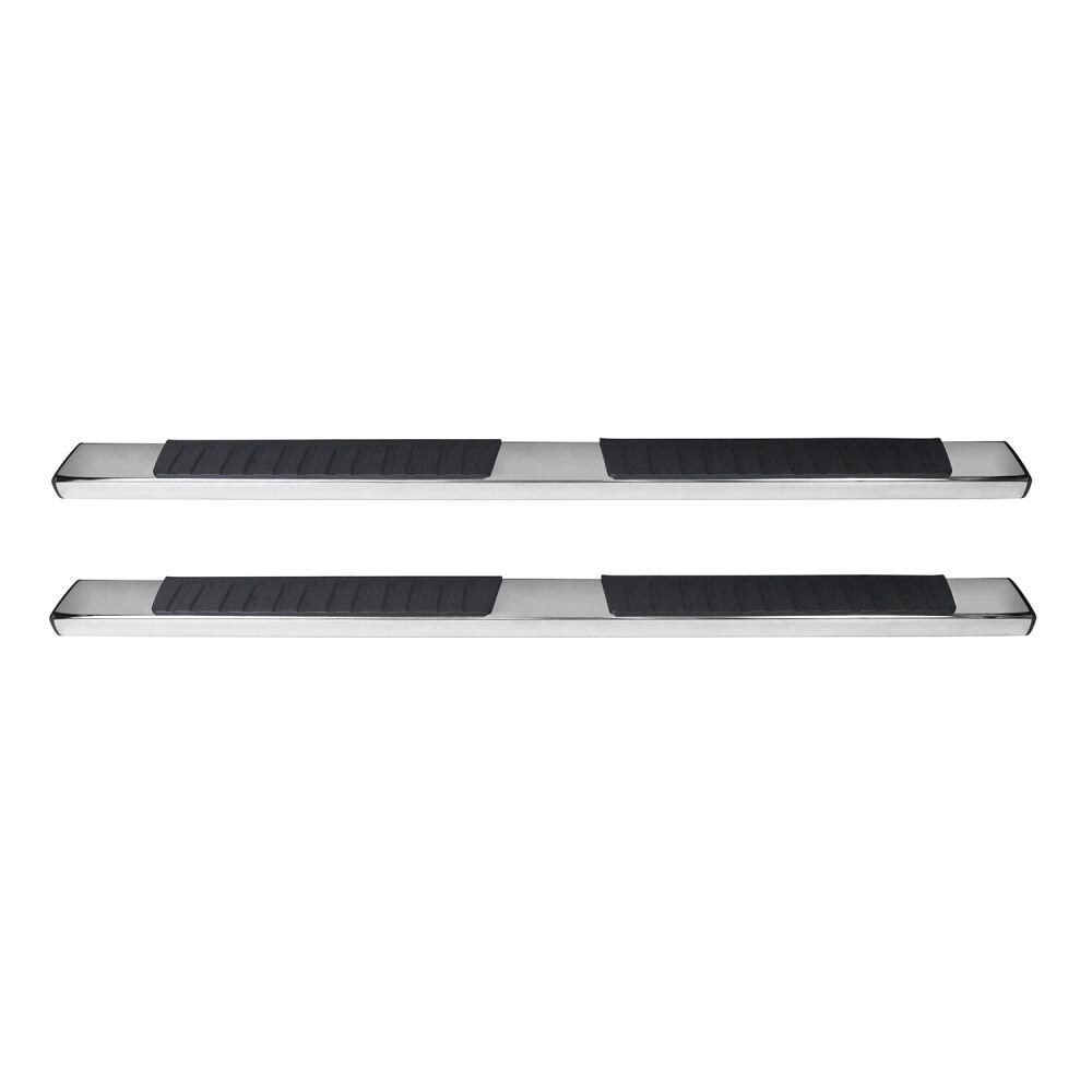 Westin Nerf Bar, R7 Series, With Step Pads, 6 Inch Rectangular Straight, Polished, Stainless Steel, With Plastic End Caps – 28-71090