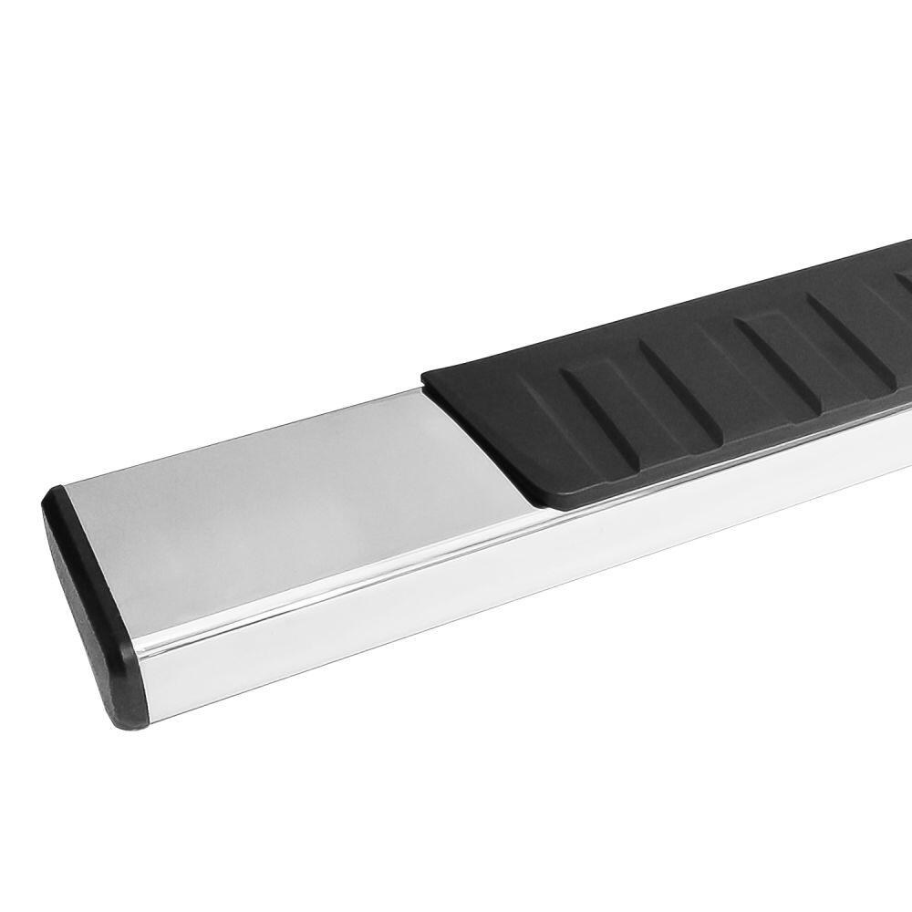 Westin Nerf Bar, R7 Series, With Step Pads, 6 Inch Rectangular Straight, Polished, Stainless Steel, With Plastic End Caps – 28-71090