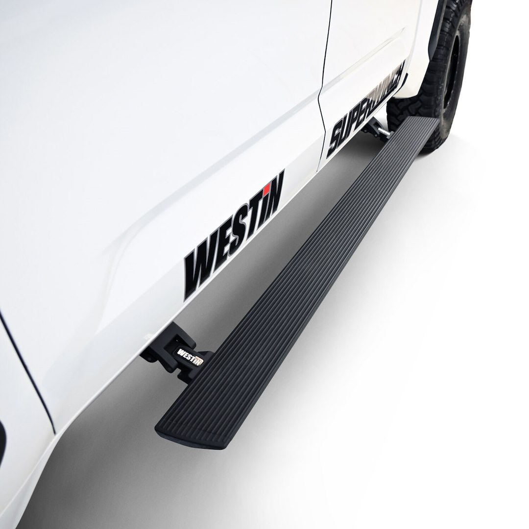 Westin Running Board, Pro-E, Electric, Powder Coated, Textured Black, Aluminum, Lighted, Rocker Panel Mount – 29-24225